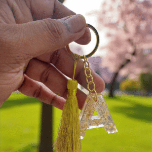 resin alphabet keychain – customizable initials
