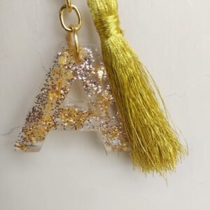 resin alphabet keychain – customizable initials
