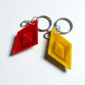 mini paper boat keychain combo – red & yellow (set of 2 with lobster locks)