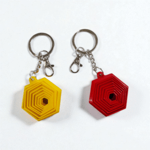 Shop dual color keychain combo – red & yellow (3d printed)