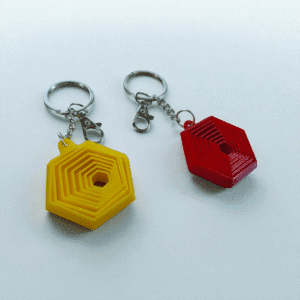 dual color keychain combo – red & yellow (3d printed)