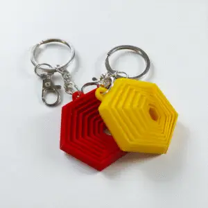 dual color keychain combo – red & yellow (3d printed)