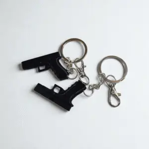 mini gun keychain – black (3d printed)