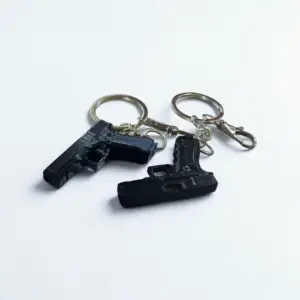 mini gun keychain – black (3d printed)
