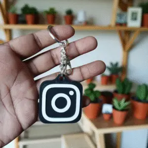 nfc instagram keychain – black (3d printed)