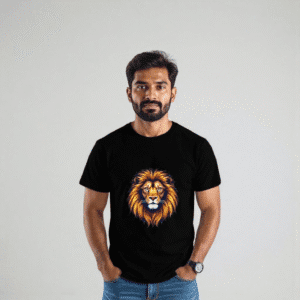 clothing black lion graphic t shirt