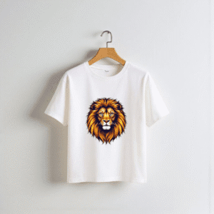 clothing white t shirt with lion print