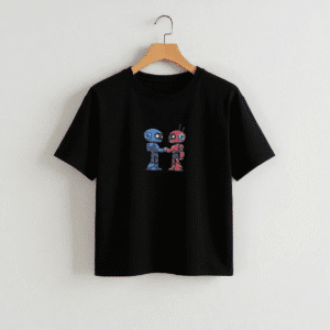 black dtf printed t‑shirt