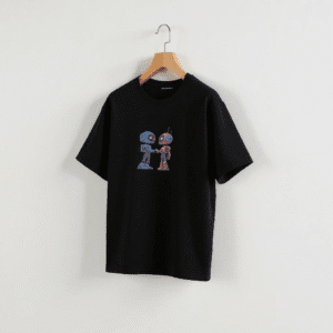 black dtf printed t‑shirt